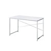 HomeRoots 47" White and Silver Writing Desk - 4 of 4