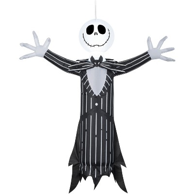 Gemmy Airblown Inflatable Hanging Jack Skellington, 4 ft Tall, Black