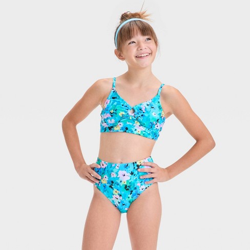 Girls Floral Printed Swim Bikini Swimwear Set Art Class Target