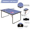 Racxily Foldable Ping Pong Table 4ft - Portable Table Tennis Set w/Net, 2 Paddles & 3 Balls, Aluminum Frame for Indoor/Outdoor, Small Spaces - 3 of 4