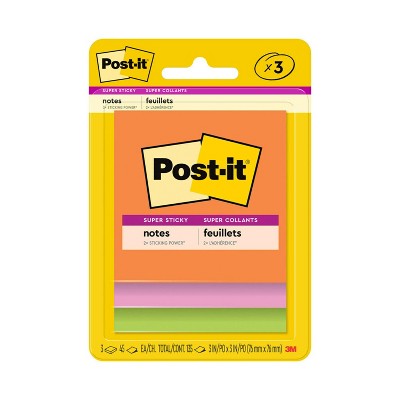 Til meditation specificere Beskrive Post-it 3pk 3" X 3" Super Sticky Notes 45 Sheets/pad Energy Boost  Collection : Target
