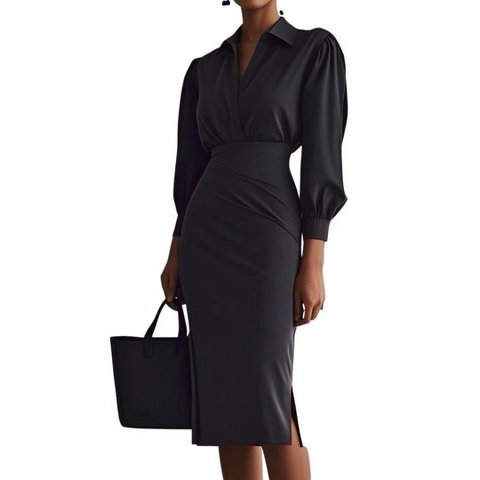 Женские платья Garvee Women's Work Dress Long Sleeve Collared V Neck Bodycon Pencil Sheath Office Business Dresses