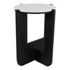 Chic End Table, Side Table, or Small Night Stand for Room Decor - Sturdy Wood Criss-cross Bedside Table with Marble Top for Small Spaces - 2 of 4