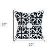 HomeRoots 20" Black and White Geometric Cotton Throw Pillow - 3 of 4