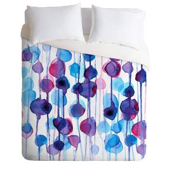 CMYKaren Abstract Watercolor Comforter Set Purple - Deny Designs