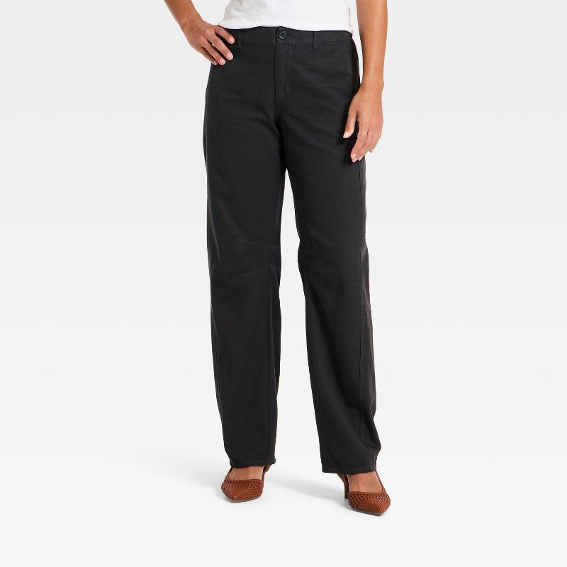 Women's Low-Rise Barrel Leg Cargo Pants - Universal Thread™ Black 0