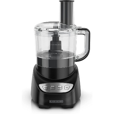 Black 8-Cup Food Processor with Stainless Steel Blade