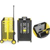 55L Foldable Outdoor Serving Carts with Wheels, Portable Updated Utility Tools with Lid Rolling Crate - The Pop Home - 2 of 4