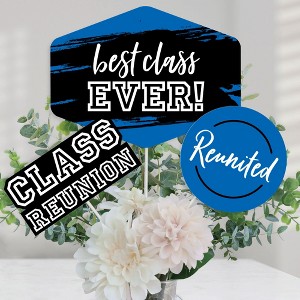 Big Dot of Happiness Reunited Blue - Royal Blue School Class Reunion Party Centerpiece Sticks - Table Toppers - Set of 15 - 1 of 4
