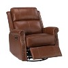 Kaietan Genuine Leather Power Rocking Recliner with Rolled Arms for Living Room and Office| ARTFUL LIVING DESIGN - 3 of 4