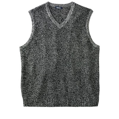 Kingsize Men's Big & Tall Shaker Knit V-neck Sweater Vest - Big - 5xl,  Black Marl Gray : Target