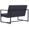 vidaXL Sofa Loveseat with Armrests for Living Room Office Steel and Fabric - Dark Gray and Black - 4 of 4