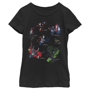 Girl's Marvel Venomized Hero Circle T-Shirt - 1 of 3