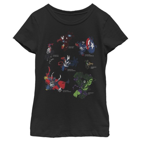 Girl's Marvel Venomized Hero Circle T-Shirt - image 1 of 3