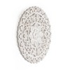 Brewster 24" Etta White Wood Wall Art: Distressed Finish, Farmhouse Style, Carved Floral Design - 4 of 4
