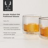 Viski Double Walled Old Fashioned Glasses - Insulated Borosilicate Glass Tumblers, 7 oz, Set of 2 - 2 of 4