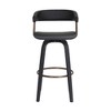 Armen Living Topanga Upholstered Barstool Cream and Walnut 30 in. Seat Height - 3 of 4