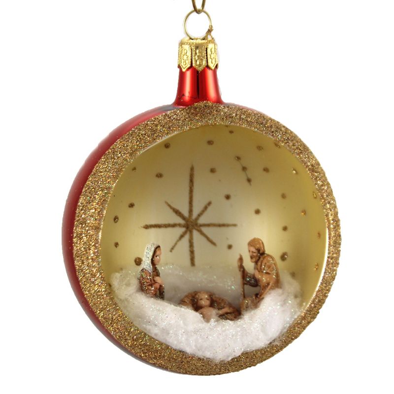 Italian Ornaments 4.0 Inch 80Mm Ball Nativity Ornament Italian Religious Tree Ornaments, 1 of 4