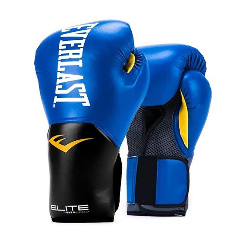 Everlast Blue Elite Pro Style Boxing Gloves 12 ounce & Black 120 Inch Hand Wraps, 2 of 7