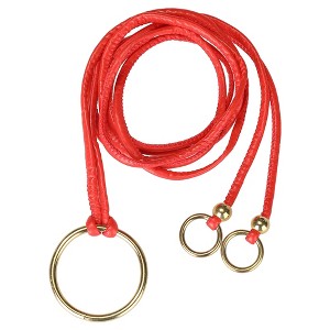 Allegra K Women's PU Leather Skinny Rope Belt Round Ring Endings Self Tie Waistband Thin Waist Strap 1 Pc - 1 of 4