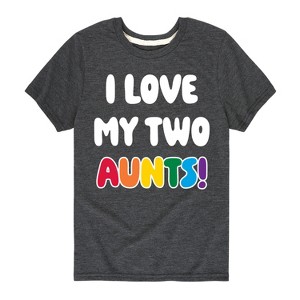 Boys' - Instant Message - I Love My Two Aunts Short Sleeve Graphic T-Shirt - 1 of 4