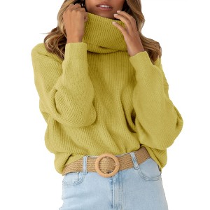 Women’s Elevated Oversized Turtleneck Sweater - Architectural Knit with Strategic Proportions Pullover Tops - 1 of 1