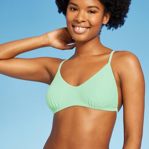 Women's Scoop Neck Crisscross Bralette Bikini Top - Wild Fable™ Light Green  Xxs : Target