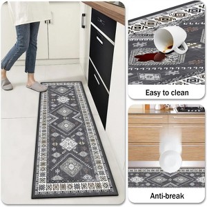 SEVOBAL 4pcs Washable Rugs Area Rugs for Living Room,Ultra Soft Retro Indoor Rugs for Bedroom,Non Slip Kitchen Rug Carpets, Gray, 20"*59"*0.5" - 1 of 4