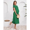 Women's Rib Knit Split Maternity Dresses Short Sleeve Pregnancy Tshirt Dresses Baby Shower Outfits - 4 of 4