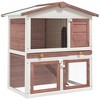 vidaXL Outdoor Rabbit Hutch with 3 Doors Chicken Cage Animal House Pet Carrier - Brown - 2 of 4