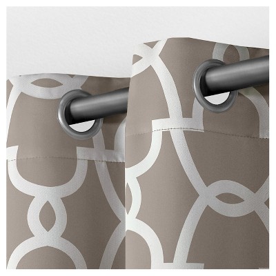 Taupe Polyester Blackout Grommet Window Curtain Panels