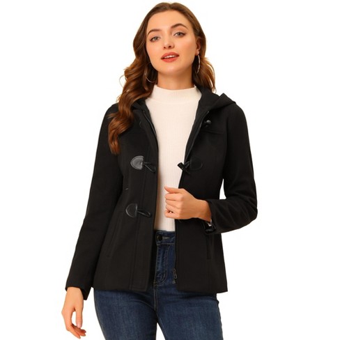 Allegra K Women's Toggle Duffle Hooded Pockets Casual Winter Coat : Target