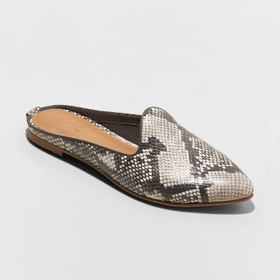 womens grey mules