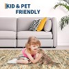 Acekool Washable Area Rug, Modern Floral Non-Slip Stain Resistant Low-Pile Carpet for Living Room Bedroom, Easy Care - 4 of 4