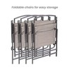 Crestlive Products 5 Piece Patio Dining Set with 4 Folding Chairs and Table Outdoor Dining Furniture with Square Glass Tabletop - 2 of 4