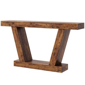 Console Sofa Table - 2-Tier Farmhouse Narrow Table, Extra-Long, Accent Entryway Table, Behind Couch Sofa, Ideal for Hallway and Living Room - 1 of 4