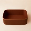 Aoibox Fluted Cardboard Storage Baskets with Leather-Like Lids Stackable Decorative Chocolate Brown Boxes Set of 3 - 3 of 4