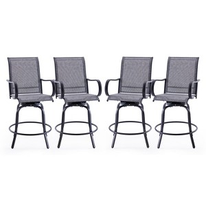 Maggift Patio Seating Sets, wivel Bar Stools Set of 4, Ergonomic Design, All Weather Use for Patio, Balcony and Poolside, Gray, 25.2"*25.2"*48.6" - 1 of 4