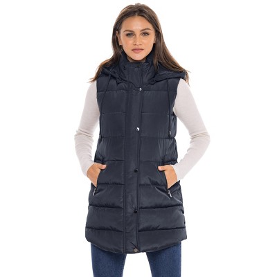 Navy puffer cheap vest womens