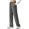Pinspark Women's Wide Leg Sweatpants High Waisted Baggy Workout Sweat Pants Comfy Drawstring Athletic Pants with Pockets Black M - 4 of 4