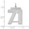 Black Bow Jewelry Sterling Silver, Jersey Collection, Large Number 71 Pendant - 2 of 4