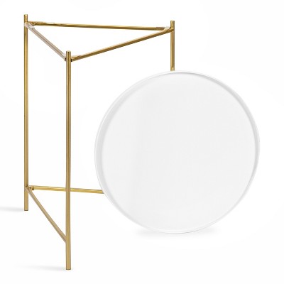 Ulani Modern Geometric Nesting Tables in Polished Gold and Gray