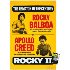Trends International Rocky II (1979) - One Sheet Unframed Wall Poster Print Clear Push Pins Bundle 22.375" x 34" - 1 of 4