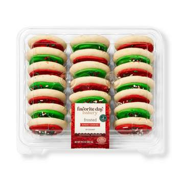 Holiday Frosted Red and Green Sugar Cookies - 28.3oz/21ct - Favorite Day™