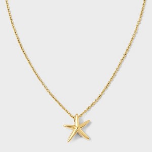 Tiny Tags 14K Gold Ion Plated Starfish Pendant Necklace - Gold - 1 of 4