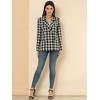 INSPIRE CHIC Women's Casual Fit Notched Lapel Double Breasted Plaid Formal Blazer - 3 of 4