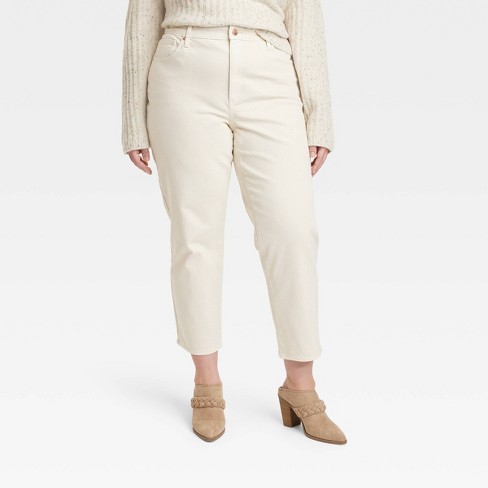 Women's High-rise Corduroy Wide Leg Jeans - Universal Thread™ Cream 26 :  Target