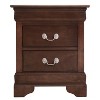HomeStock Cappuccino Nightstand with Two Drawers, 24x21x16 Classic Bedside Storage Table with Warm Finish and Easy Use - 3 of 4