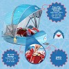 Mambobaby Sunny Navigator Baby Pool Float with Canopy Novelty Float - Shark Jaw Blue - 3 of 4