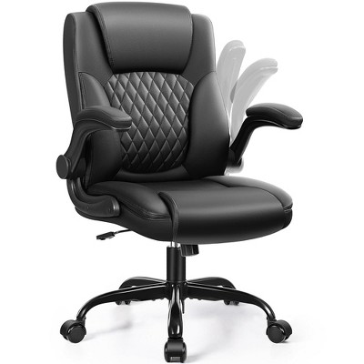 KERDOM Leather Office Chair, Big and Tall Office Chair 400LBS Wide Seat, Black
